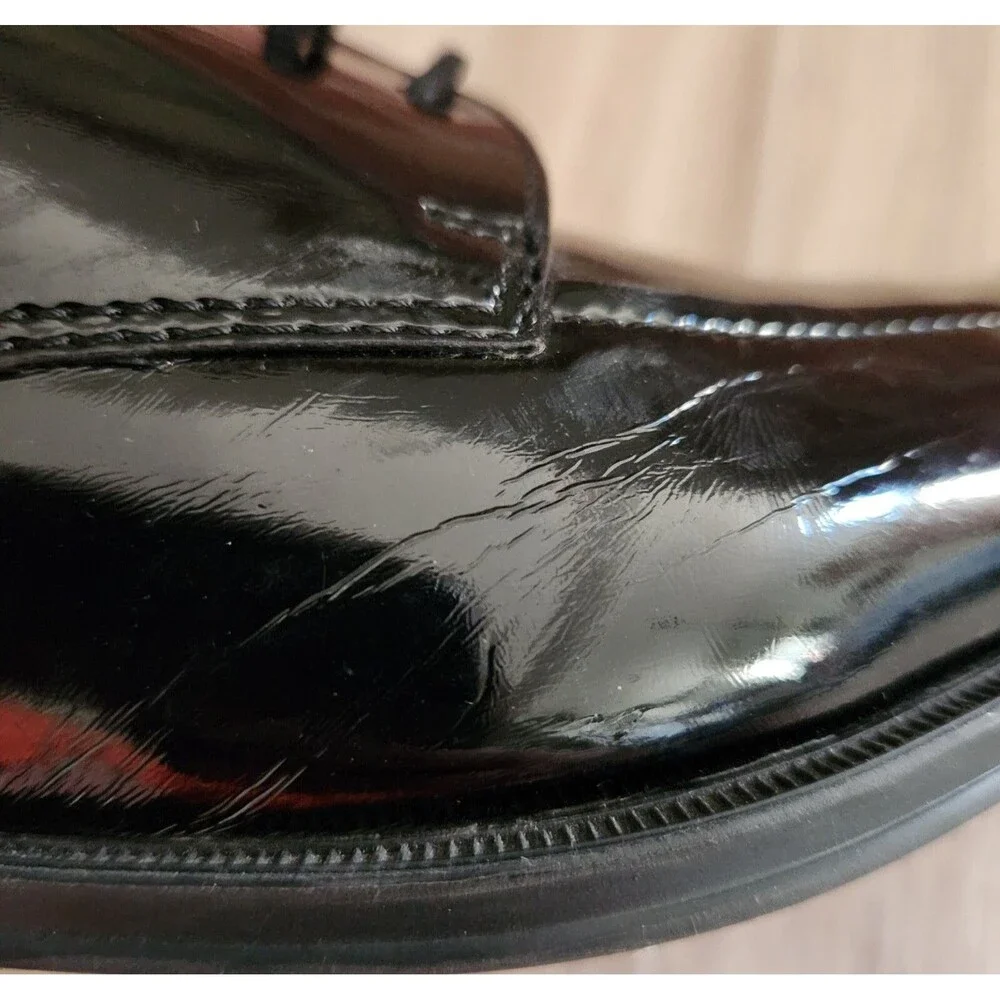 RW by Robert Wayne Men's Shoes Size 9D Black Shiny Oxford Dress Lace-Up Dirk